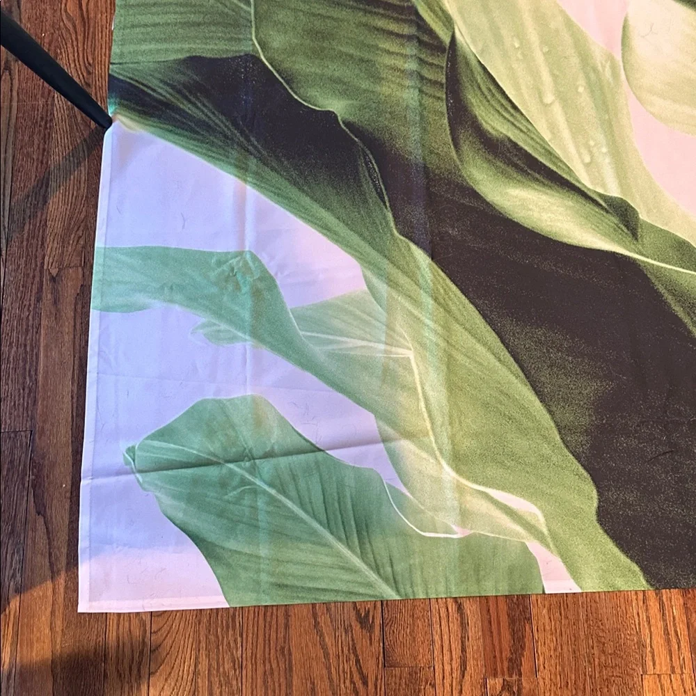 Green Leaf Print Shower Curtain